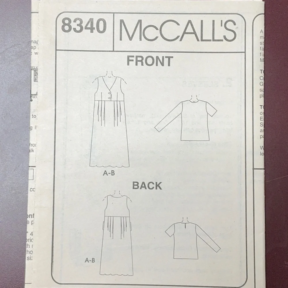 McCall's Easy Stitch 'n Save 8340 Dress Pattern